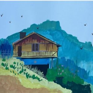 wodden house at mountain